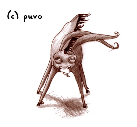Ein Esel trotzt dem Wind... Illustration von puvo.