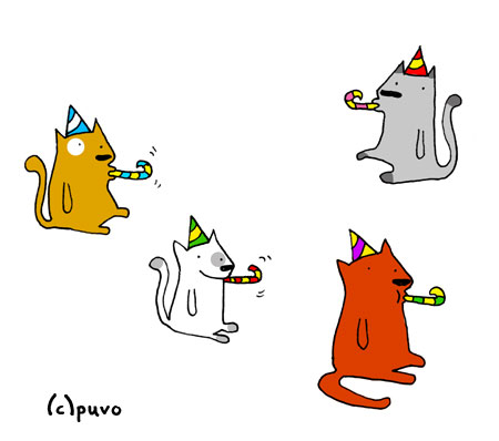 Happy TRÖÖÖT! Katzengeburtstag, Illustration von puvo productions