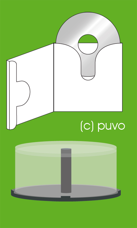 CD-Hülle und Spindel, Illustration von puvo productions