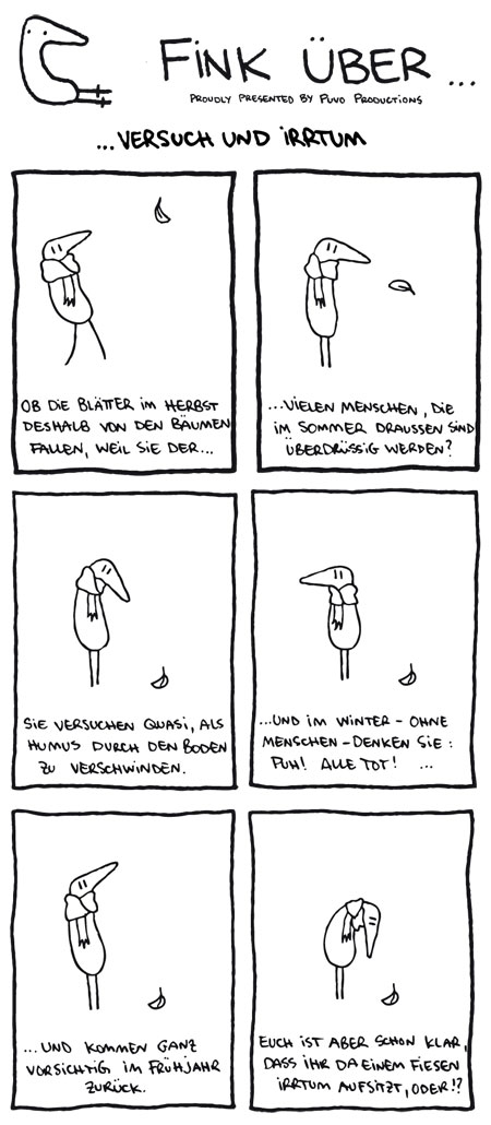 Fink siniert im Herbst über Versuch und Irrtum... Comic von puvo productions