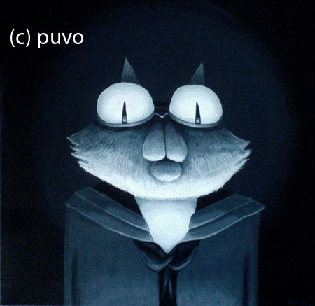 Katzenportrait, Acrylmalerei von puvo productions