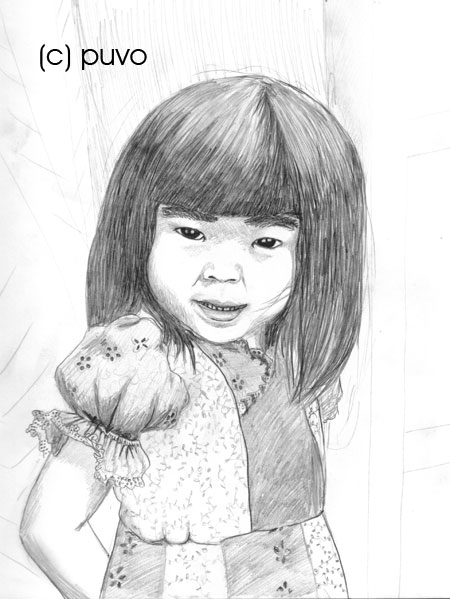 Portraitzeichnung eines Mädchen von puvo productions