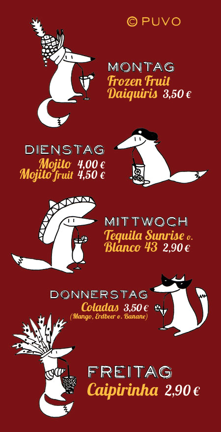 Illustration zu einer Cocktailaktion von puvo productions