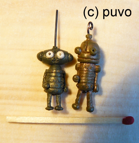 Josef & seine Freundin (machinarium) als Fimo-Miniaturen von puvo productions