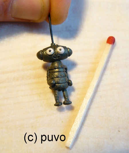 Robot1 Josef & seine Freundin (machinarium) als Fimo-Miniaturen von puvo productions