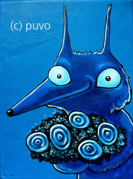 Der Fuchs hat Geburtstag. Acryl auf Leinwand, puvo productions