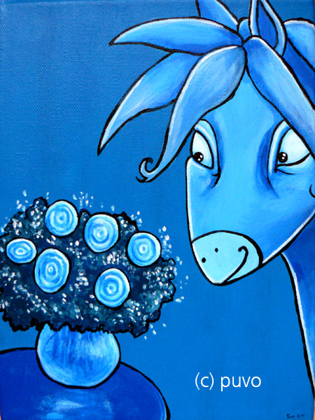 Das Pferd hat Geburtstag, Acrylmalerei von puvo productions