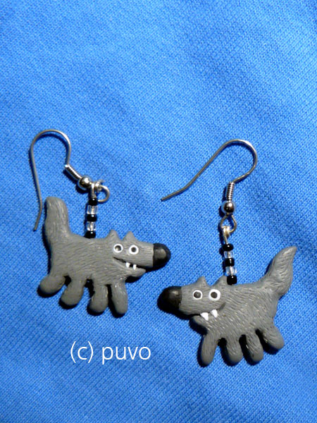 Wolf-Ohrringe von puvo productions.
