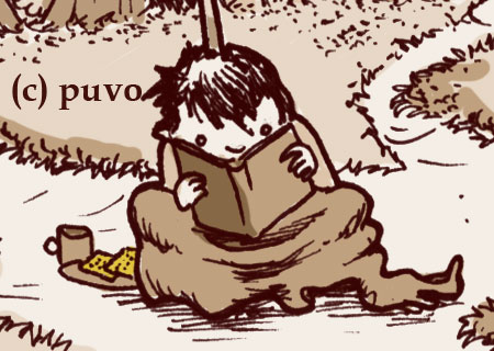 Lesen mit Keks & Kakao. Lesen mit Keks & Kakao. Ausschnitt einer Illustration von puvo productions