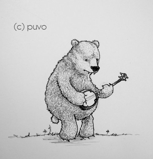 Banjobär. Illustration von puvo productions