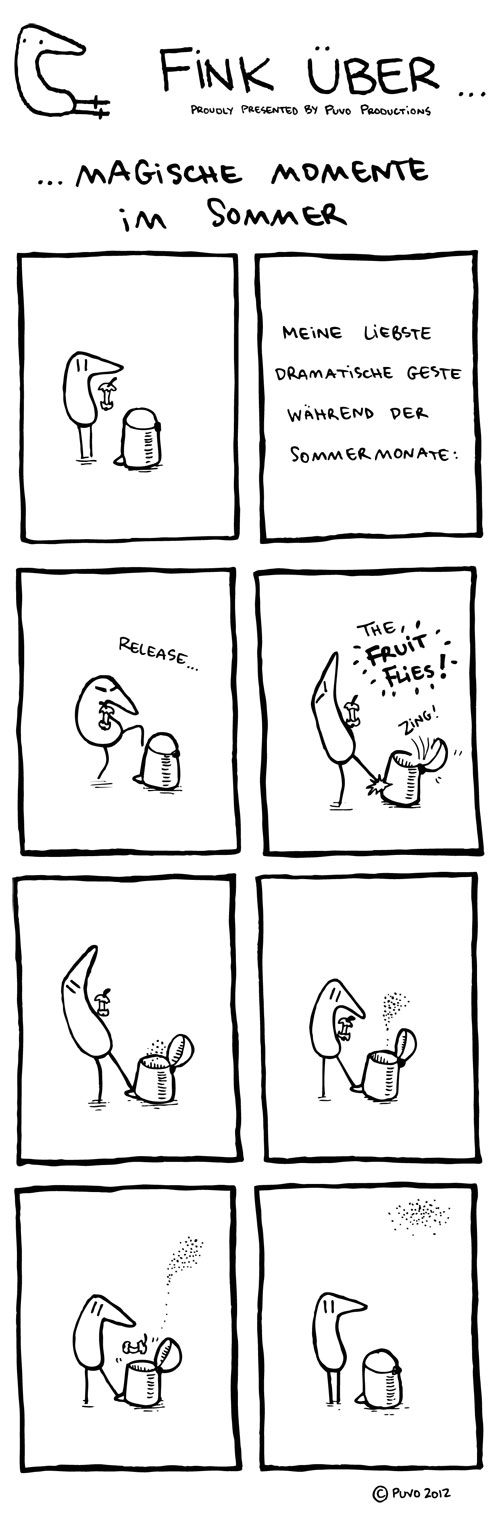 Fink über magische Momente im Sommer. Fink über magische Momente im Sommer. Comicstrip von puvo productions