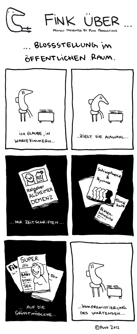 Fink über... Blosstellung im öffentlichen Raum. Comicstrip von puvo productions