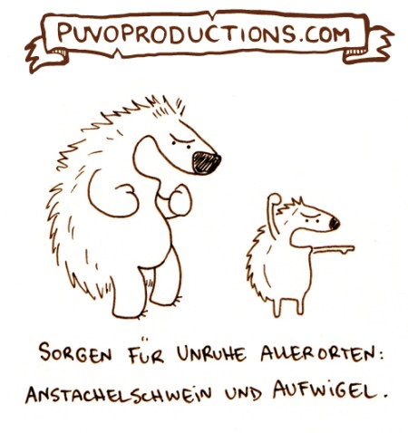 Anstachelschwein und Aufwigel.